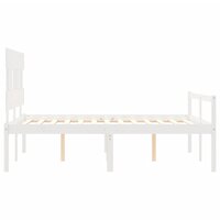 Seniorenbed met hoofdbord massief hout wit 7