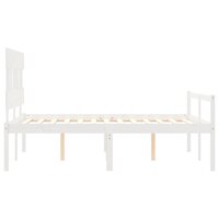 Seniorenbed met hoofdbord massief hout wit 140x200 cm 7