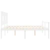 Seniorenbed met hoofdbord massief hout wit 200x200 cm 7