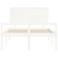 Seniorenbed met hoofdbord massief hout wit 140x190 cm 6