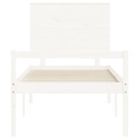 Seniorenbed met hoofdbord massief hout wit 90x200 cm 6