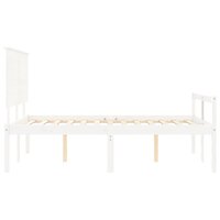 Seniorenbed met hoofdbord massief hout wit 140x200 cm 7