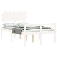 Seniorenbed met hoofdbord massief hout wit 4