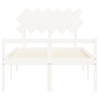 Seniorenbed met hoofdbord massief hout wit 6