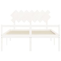 Seniorenbed met hoofdbord massief hout wit 140x190 cm 6