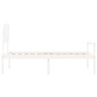 Seniorenbed met hoofdbord massief hout wit 90x200 cm 7