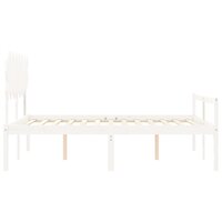 Seniorenbed met hoofdbord massief hout wit 140x200 cm 7