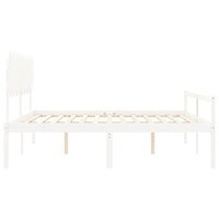 Seniorenbed met hoofdbord massief hout wit 200x200 cm 7