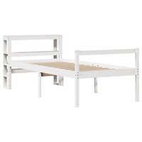Seniorenbed met hoofdbord massief grenenhout wit 90x200 cm 3