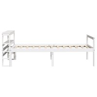 Seniorenbed met hoofdbord massief grenenhout wit 90x200 cm 5