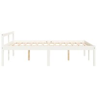 Seniorenbed massief grenenhout wit 120x190 cm 5
