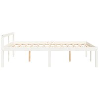Seniorenbed massief grenenhout wit 140x200 cm 5