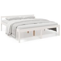 Seniorenbed massief grenenhout wit 200x200 cm 2