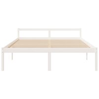 Seniorenbed massief grenenhout wit 200x200 cm 4