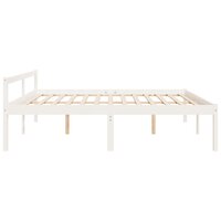 Seniorenbed massief grenenhout wit 200x200 cm 5