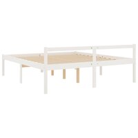 Seniorenbed massief grenenhout wit 200x200 cm 6