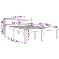 Seniorenbed massief grenenhout wasbruin 140x190 cm 9