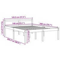 Seniorenbed massief grenenhout wasbruin 140x200 cm 9