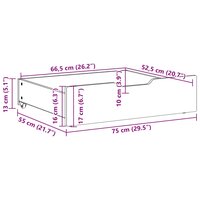 Bedlades 2 st 75x55x17 massief grenenhout wasbruin 8