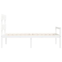 Seniorenbed met hoofdbord massief hout wit 7