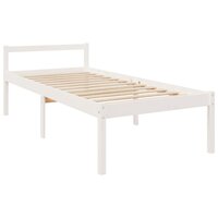 Seniorenbed met hoofdbord massief hout wit 9