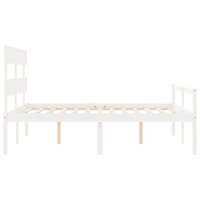 Seniorenbed met hoofdbord massief hout wit 160x200 cm 7