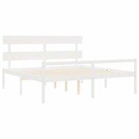 Seniorenbed met hoofdbord massief hout wit 5