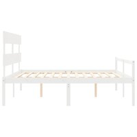 Seniorenbed met hoofdbord massief hout wit 7