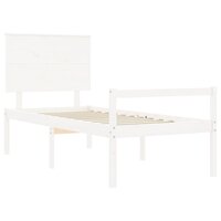 Seniorenbed met hoofdbord massief hout wit 5
