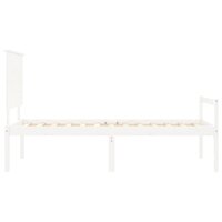 Seniorenbed met hoofdbord massief hout wit 7