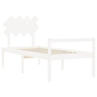 Seniorenbed met hoofdbord massief hout wit 5