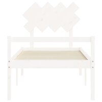 Seniorenbed met hoofdbord massief hout wit 6