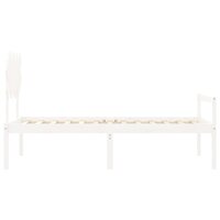 Seniorenbed met hoofdbord massief hout wit 7