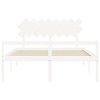Seniorenbed met hoofdbord massief hout wit 160x200 cm 6