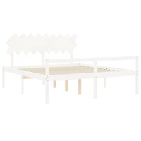 Seniorenbed met hoofdbord massief hout wit 5