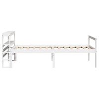 Seniorenbed met hoofdbord massief grenenhout wit 90x190 cm 5