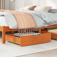 Bedlades 2 st 65x55x17 massief grenenhout wasbruin 2