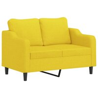2-delige Loungeset met kussens stof lichtgeel 3