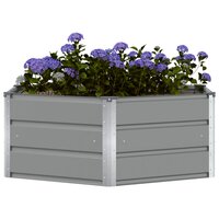 Plantenbak Lichtgrijs 129 x 129 x 45 cm Staal 3