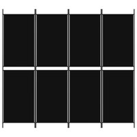 Kamerscherm met 4 panelen 200x180 cm stof zwart 3