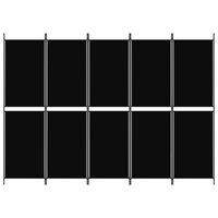 Kamerscherm met 5 panelen 250x180 cm stof zwart 3