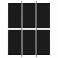 Kamerscherm met 3 panelen 150x200 cm stof zwart 3