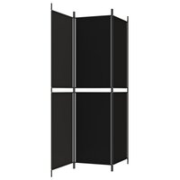 Kamerscherm met 3 panelen 150x200 cm stof zwart 5