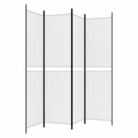 Kamerscherm met 4 panelen 200x200 cm stof wit 5