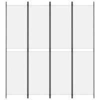 Kamerscherm met 4 panelen 200x220 cm stof wit 3