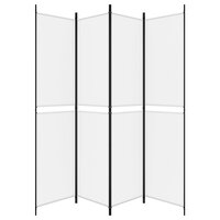 Kamerscherm met 4 panelen 200x220 cm stof wit 4