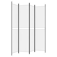 Kamerscherm met 4 panelen 200x220 cm stof wit 5