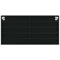 Vitrinekast Zwart Eiken 100 x 8,5 x 50 cm Bewerkt hout 5