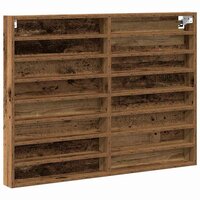 Vitrinekast met plank Oudhout 100 x 8,5 x 75 cm Bewerkt hout 2
