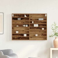 Vitrinekast met plank Oudhout 100 x 8,5 x 75 cm Bewerkt hout 4